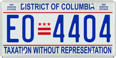 DC license plate EO4404