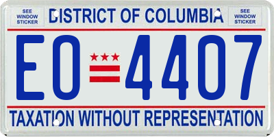 DC license plate EO4407