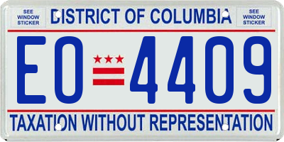 DC license plate EO4409