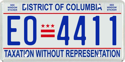 DC license plate EO4411