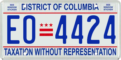 DC license plate EO4424
