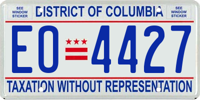 DC license plate EO4427