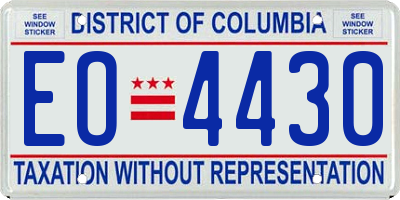 DC license plate EO4430
