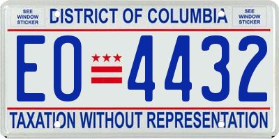DC license plate EO4432