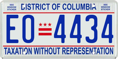 DC license plate EO4434