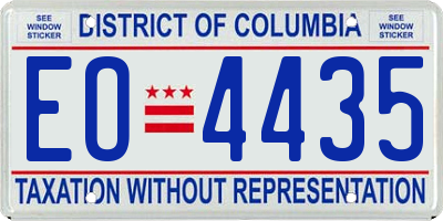 DC license plate EO4435