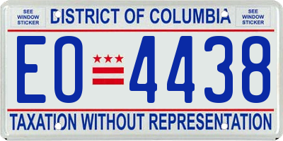 DC license plate EO4438