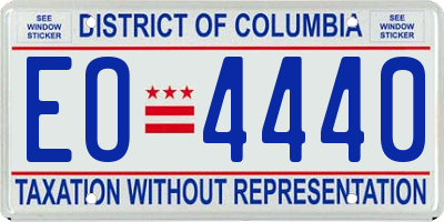 DC license plate EO4440