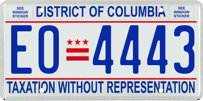 DC license plate EO4443