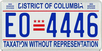 DC license plate EO4446