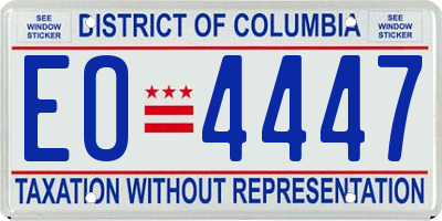 DC license plate EO4447
