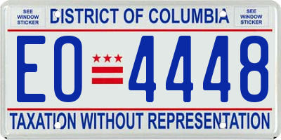 DC license plate EO4448