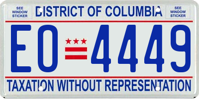 DC license plate EO4449