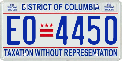 DC license plate EO4450