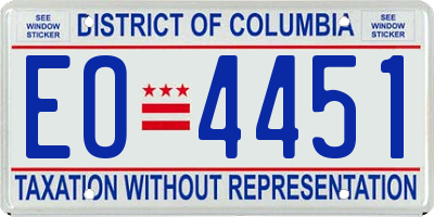 DC license plate EO4451