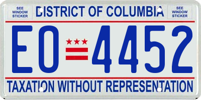 DC license plate EO4452
