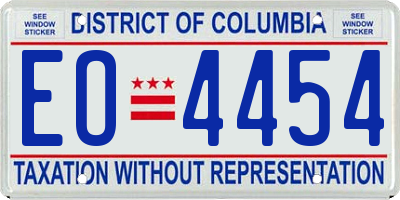 DC license plate EO4454