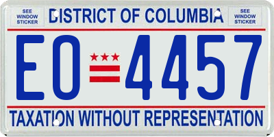 DC license plate EO4457