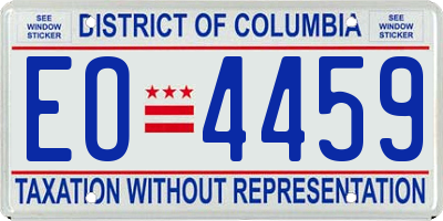 DC license plate EO4459