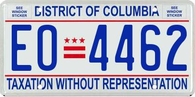 DC license plate EO4462