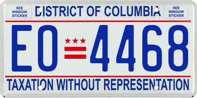 DC license plate EO4468