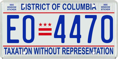 DC license plate EO4470