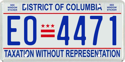 DC license plate EO4471