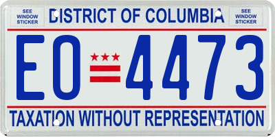 DC license plate EO4473