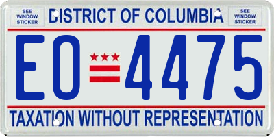 DC license plate EO4475