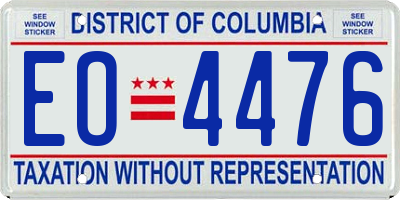 DC license plate EO4476