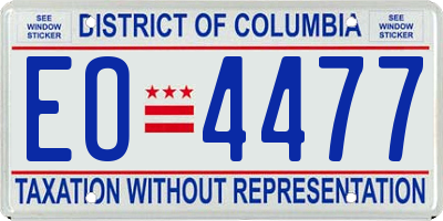 DC license plate EO4477