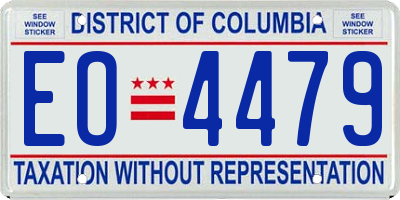 DC license plate EO4479