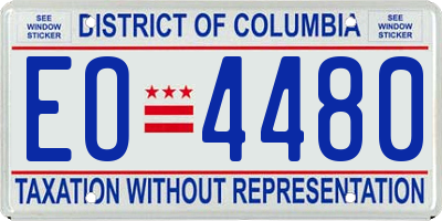 DC license plate EO4480
