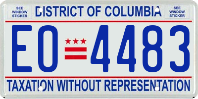 DC license plate EO4483
