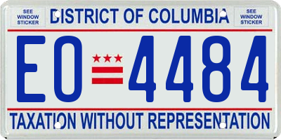 DC license plate EO4484