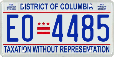 DC license plate EO4485