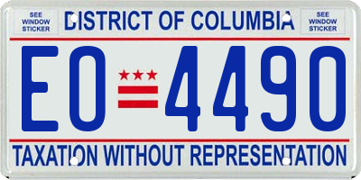 DC license plate EO4490