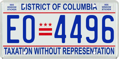 DC license plate EO4496
