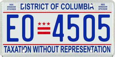 DC license plate EO4505