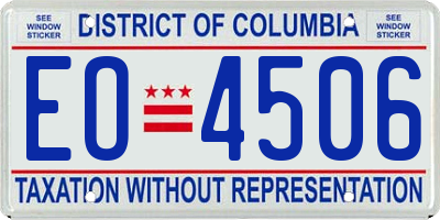 DC license plate EO4506