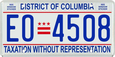 DC license plate EO4508