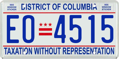 DC license plate EO4515