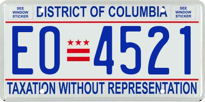 DC license plate EO4521