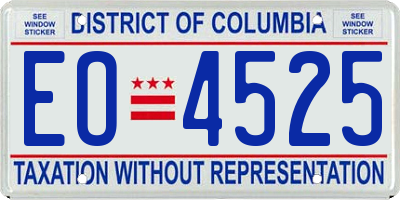 DC license plate EO4525