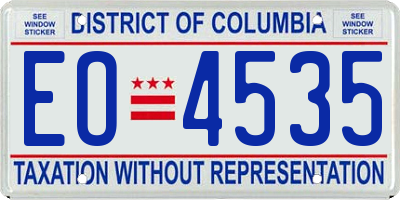 DC license plate EO4535