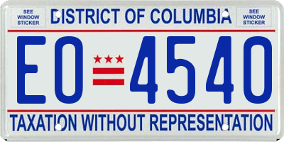 DC license plate EO4540