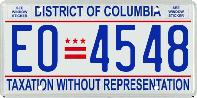 DC license plate EO4548