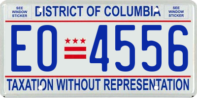 DC license plate EO4556