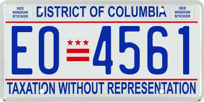 DC license plate EO4561