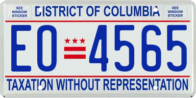 DC license plate EO4565